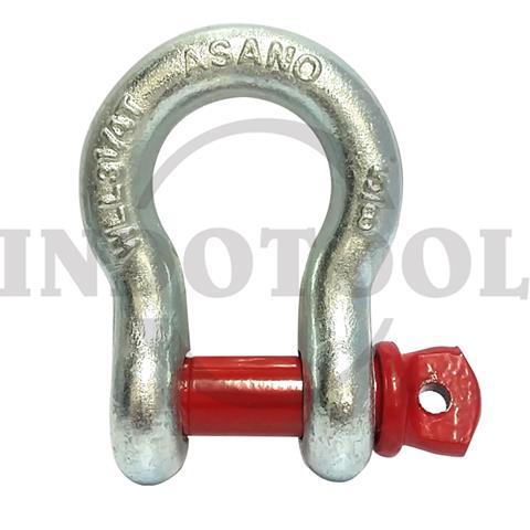 SCREW PIN SHACKLE G209, US TYPE GALV 1/4", 1/2T / BOW SHACKLE OMEGA, SEGEL SCREW PIN ASANO