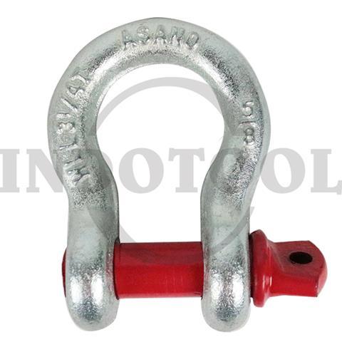 SCREW PIN SHACKLE G209, US TYPE GALV 1/2", 2T / BOW SHACKLE OMEGA, SEGEL SCREW PIN ASANO