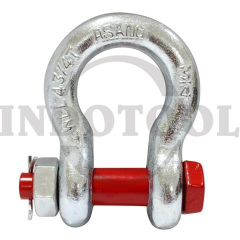BOLT TYPE SCREW SHACKLE G2130 7/16" , 1-1/2T / BOLT TYPE SCREW BOW SHACKLE OMEGA, SEGEL OMEGA ASANO
