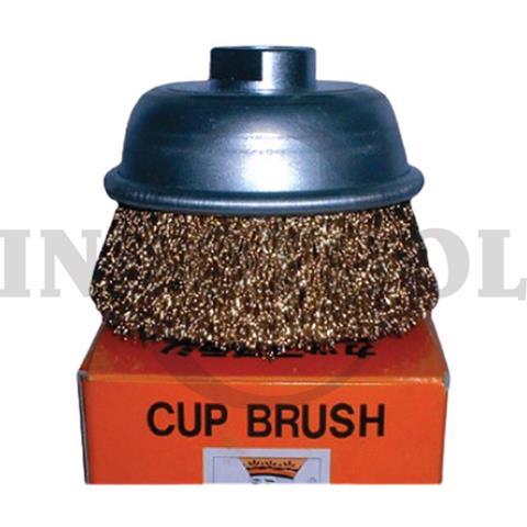 CUP BRUSH STEEL A3 UN-085 3.5" x 10P = 1.50 / SIKAT KAWAT MANGKOK BAJA KING