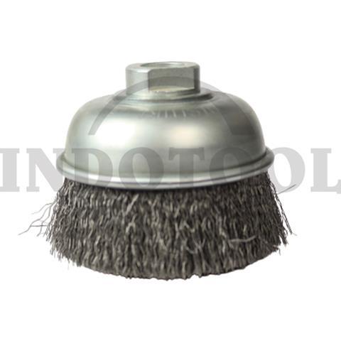 CUP BRUSH STAINLESS STEEL AN-100 4" x 16P = 2.00 / SIKAT KAWAT MANGKOK STAINLESS STEEL KING