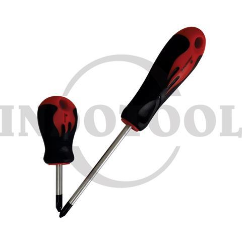 PHILLIPS SCREWDRIVER TYPE-10255 PH 0 x 75 / OBENG PLUS GAGANG KARET MAXPOWER