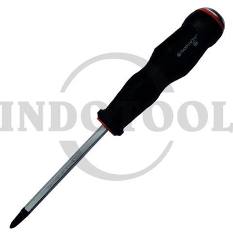 PHILLIPS SCREWDRIVER TYPE-10256 PH 2 x 100 / OBENG KETOK PLUS GAGANG KARET MAXPOWER