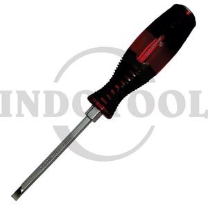 SLOTTED SCREWDRIVER TYPE-10258 6 x 125 / OBENG KETOK MIN GAGANG KARET TEMBUS MERAH MAXPOWER