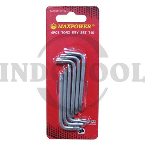 6 PCS TORX KEY SET T10 / 6 PCS KUNCI L SET BINTANG MAXPOWER