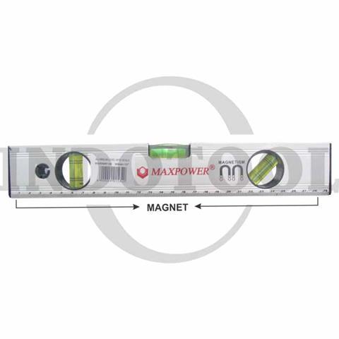 ALUMINUM LEVEL WITH SCALE (MAGNETIC) 12" / MAGNET ALUMINIUM MAXPOWER