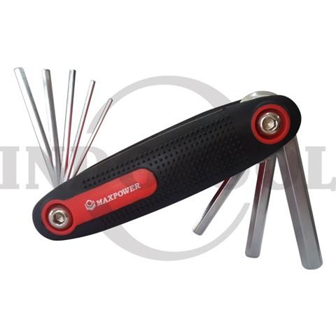 8 PCS FOLDING HEX KEY SET WLHR-138 1.5-8mm / 8 PCS KUNCI L SET MODEL LIPAT MAXPOWER