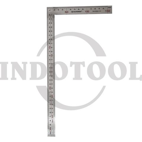 METRIC S.STEEL SQUARE RULER 10" (500x250mm) / PENGGARIS SIKU L STAINLESS STEEL MAXPOWER