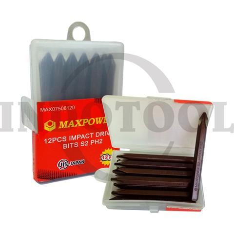 12 PCS IMPACT DRIVER BITS S2 PH-2 / 12 PCS MATA OBENG KETOK S2 MAXPOWER