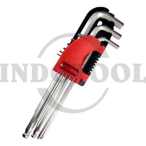 9 PCS EX.LONG ARM BALLPOINT HEX KEY SET WLHR-145 1.5-10mm / 9 PCS KUNCI L BALLPOINT SET EXTRA PANJANG MAXPOWER