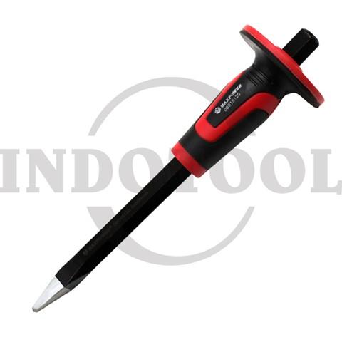 POINT CHISEL WITH PLASTIC HANDLE 4x19x300mm / PAHAT TOPI RUNCING GAGANG PLASTIK, PAHAT BATU BETON BULAT MAXPOWER