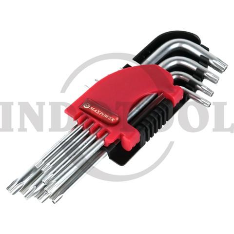 9 PCS LONG ARM TAMPER PROOF TORX KEY SET WLHR-123 T10-T50 / 9 PCS KUNCI L SET BINTANG PANJANG MAXPOWER