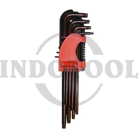 9 PCS EX.LONG TORX KEY SET W/ HOLE S2 BRONZE T10-T50 / 9 PCS KUNCI L SET BINTANG S2 DENGAN LUBANG MAXPOWER