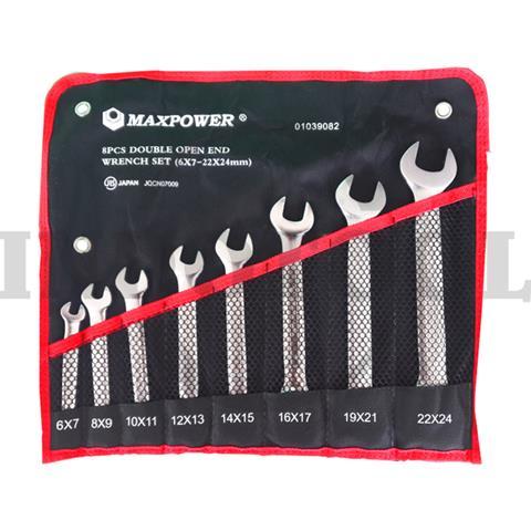 8 PCS DOUBLE OPEN WRENCH SET 6-24mm / 8 PCS KUNCI PAS SET MAXPOWER