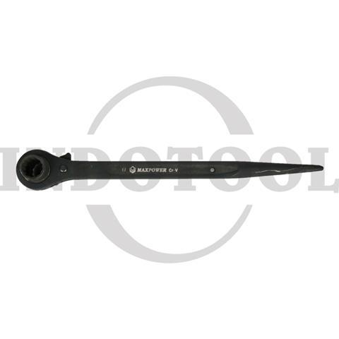 DOUBLE TAIL RATCHET WRENCH, BLACK 14 x 17mm / KUNCI RING DOUBLE RATCHET, HITAM MAXPOWER