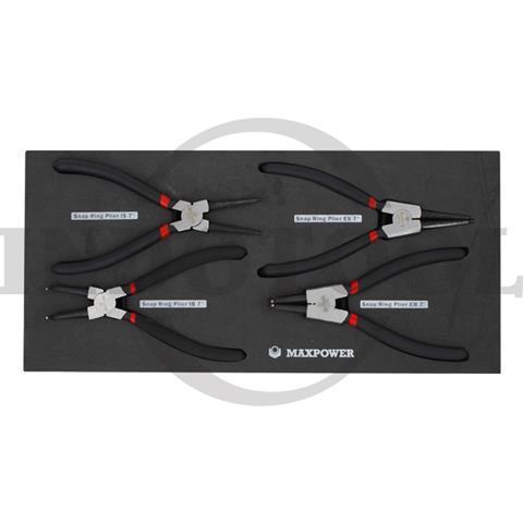 4 PCS SNAP RING 7" SET TOOL TRAY 18.5 x 39.5cm / 4 PCS TANG SPI SET TOOL TRAY MAXPOWER