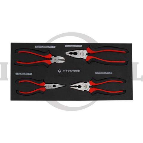 4 PCS PLIERS SET TOOL TRAY 18.5 x 39.5cm / 4 PCS TANG SET TOOL TRAY MAXPOWER