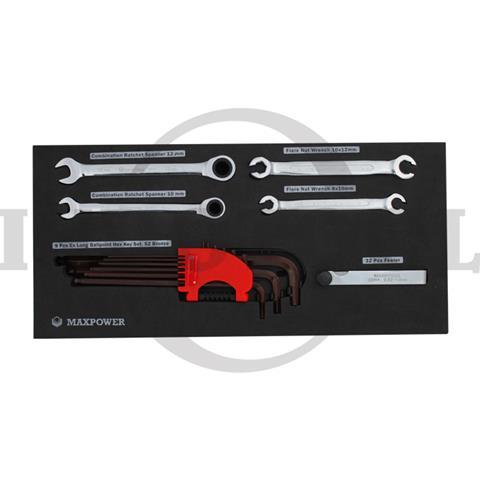 45 PCS FLARE NUT, RATCHET SPANNER SET TOOL TRAY 18.5 x 39.5cm / 45 PCS TOOL SET KUNCI NEPEL / NEPLE MAXPOWER