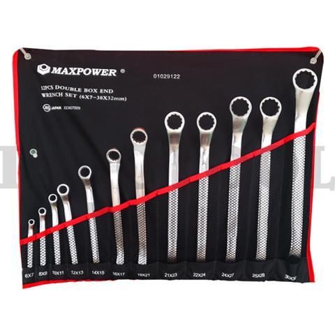 12 PCS DOUBLE BOX END WRENCH SET 6-32mm / 12 PCS KUNCI RING SET MAXPOWER