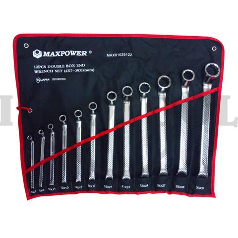 12 PCS 75-DEGREE OFFSET BOX END WRENCH SET 6-32mm / KUNCI RING 75 DERAJAT MAXPOWER