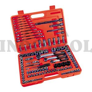 120 PCS, 1/4",3/8"&1/2" DR. SOCK.WRENCH SET TK-103, 6PT / 120 PCS KUNCI SOCK SET 1/4", 3/8", & 1/2", 6PT METRIC & INCH MAXPOWER