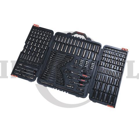 210 PCS, 1/4",3/8"& 1/2" DR. SOCK. WRENCH SET TK-077, 6PT / 210 PCS KUNCI SOCK SET 1/4", 3/8" & 1/2", 6PT METRIC & INCH MAXPOWER