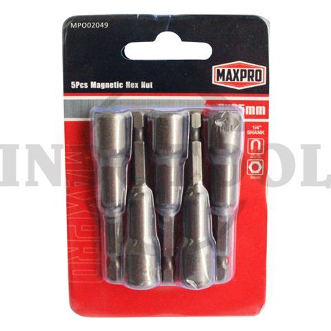 5 PCS MAGNETIC HEX NUT 8 x 65mm / KUNCI MATA SOK BAUT ROOFING MAGNETINC BOR 8X42MM MAXPRO