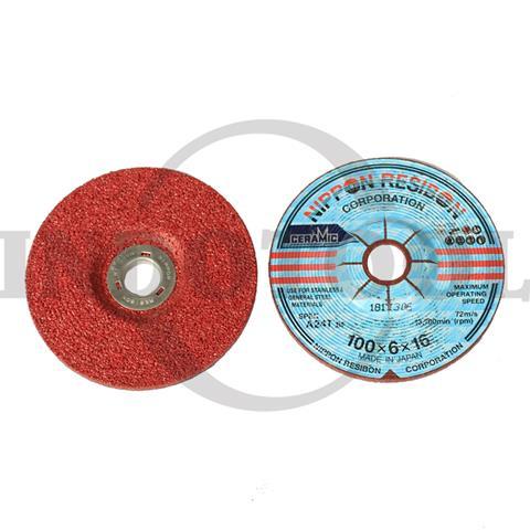 CERAMIC GRINDING WHEEL A-24T, 4" x 6mm / MATA GURINDA / BATU GERINDA POTONG KERAMIK NIPPON RESIBON