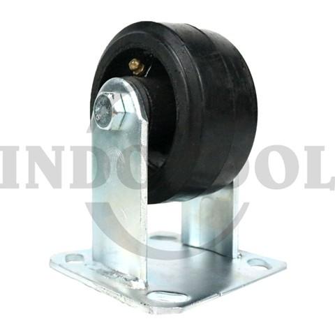RUBBER CASTER HEAVY DUTY, FIXED 4" (100x50mm), 100kg / RODA TROLI MATI / RODA KARET ROHA