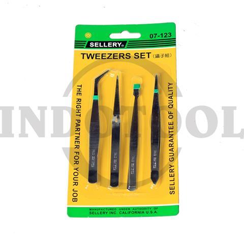 4 PCS TWEEZERS SET / 4 PCS PINSET SELLERY