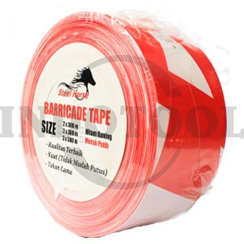 POLICE LINE MERAH-PUTIH 3" x 500 M / GARIS POLISI MERAH PUTIH, BARRICADE TAPE STEEL HORSE
