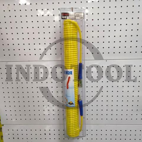 SELANG RECOIL PU KUNING 6.5 x 10mm x 12M / SELANG ANGIN KOMPRESOR / SELANG SPIRAL - KUNING SHPI