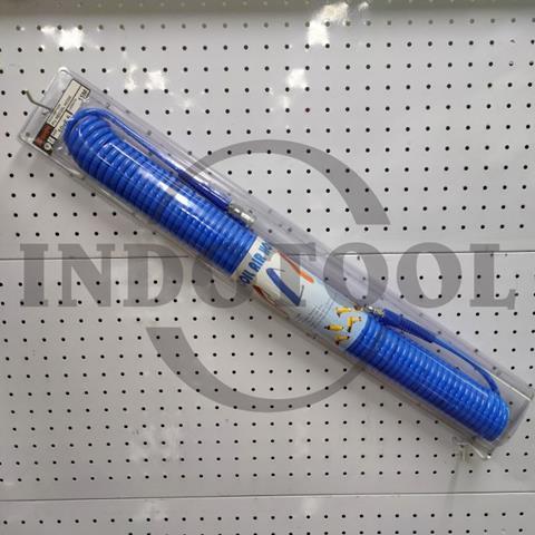 SELANG RECOIL PU BIRU 6.5 x 10mm x 15M / SELANG ANGIN KOMPRESOR / SELANG SPIRAL - BIRU SHPI