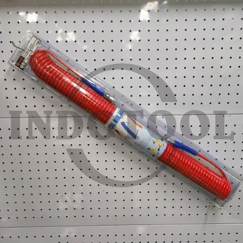 SELANG RECOIL PU MERAH 6.5 x 10mm x 15M / SELANG ANGIN KOMPRESOR / SELANG SPIRAL - MERAH SHPI
