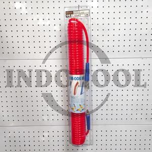 SELANG RECOIL PU MERAH 8 x 12mm x 12M / SELANG ANGIN KOMPRESOR / SELANG SPIRAL - MERAH SHPI