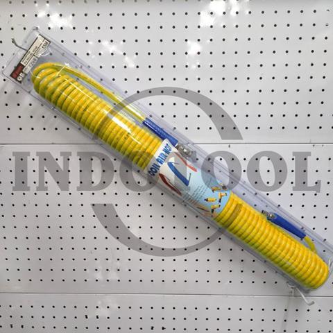 SELANG RECOIL PU KUNING 8 x 12mm x 15M / SELANG ANGIN KOMPRESOR / SELANG SPIRAL - KUNING SHPI