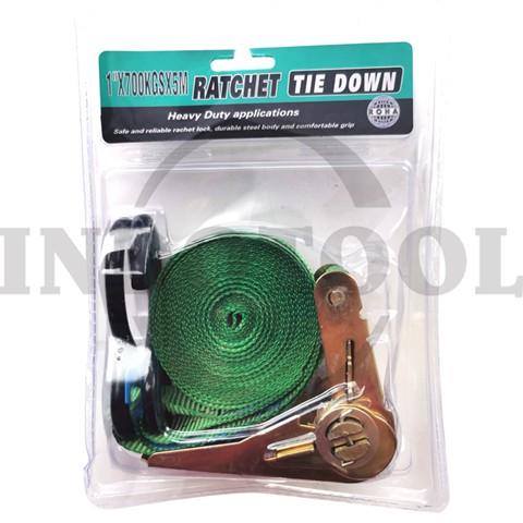 RATCHET TIE DOWN 1'' x 700kg x 5M / RATCHET TIE DOWN CARGO LASHING BELT, WEBBING CARGO BELT, TRACK BELT ROHA