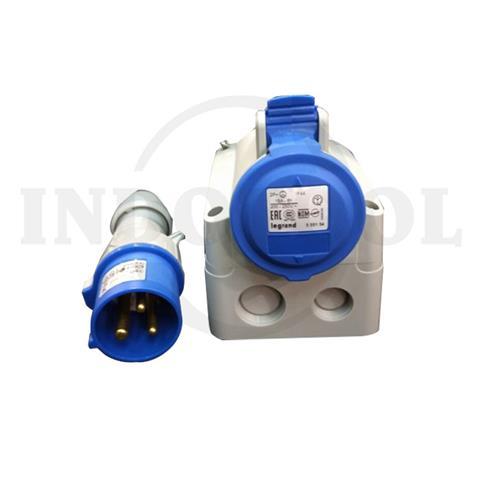 STOP KONTAK + MOBILE MOUNTING CEE 2P+E16A 1013 / SOKET PLUG STOP KONTAK INDUSTRI UMUM