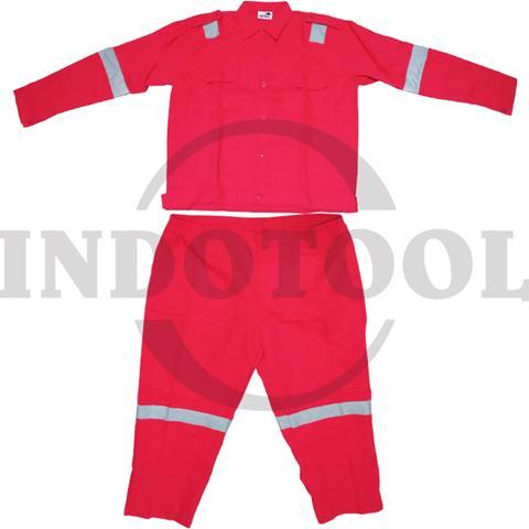 FULL SET BAJU + CELANA MERAH XXXL / SETELAN BAJU CELANA KERJA MERAH STEEL HORSE