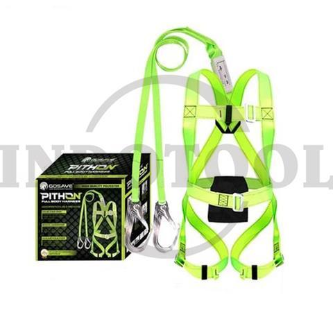 BODY HARNESS PITHON ABSORBER DOUBLE BIG HOOK 2 HOOKS + 1 ABSORBER LANYARD / SABUK KESELAMATAN GOSAVE