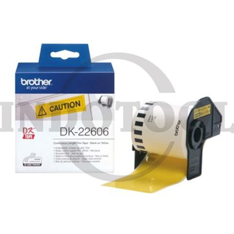 CONTINUOUS FILM LABEL, YELLOW DK22606, 62mm x 15.24mm / PRINTER BARCODE BROTHER