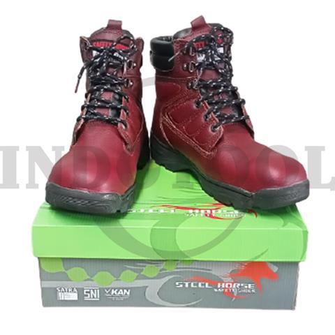 SAFETY SHOES 9369M MAROON SZ: 10 / 44 / SEPATU SAFETY 9369M MAROON STEEL HORSE