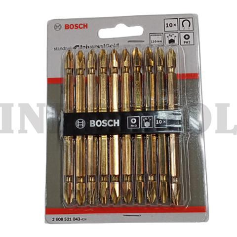 10 PCS DOUBLE ENDED SCREWDRIVER BITS - GOLD PH2, 110mm / 10 PCS MATA OBENG BOSCH