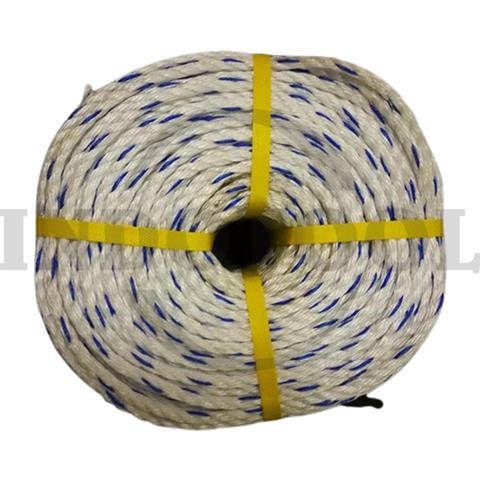 TALI TAMBANG PP PUTIH STRIP BIRU 8mm / TALI TAMBANG POLYPROPYLENE PUTIH STRIP BIRU UMUM