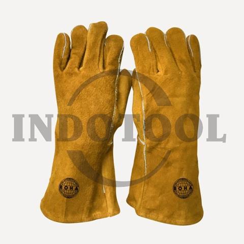 SARUNG TANGAN LAS, KULIT KUNING TFWL03, 14" / SARUNG TANGAN LAS KULIT WARNA KUNING ROHA
