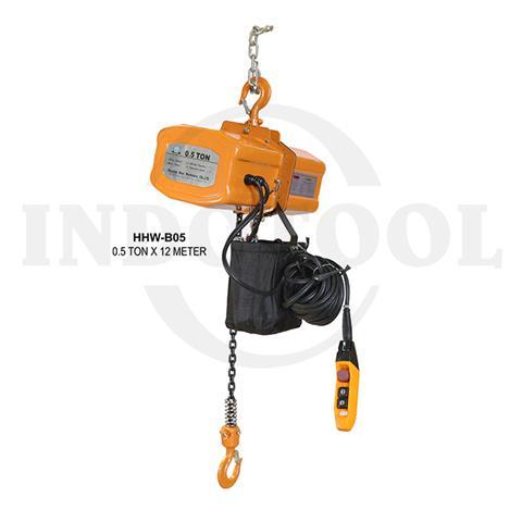 CHAIN HOIST ELECTRIC WITH HOOK HHW-B05, 0.5T x 12M, 1PHASE / ALAT ANGKAT BARANG DENGAN HOOK SHUANG GE