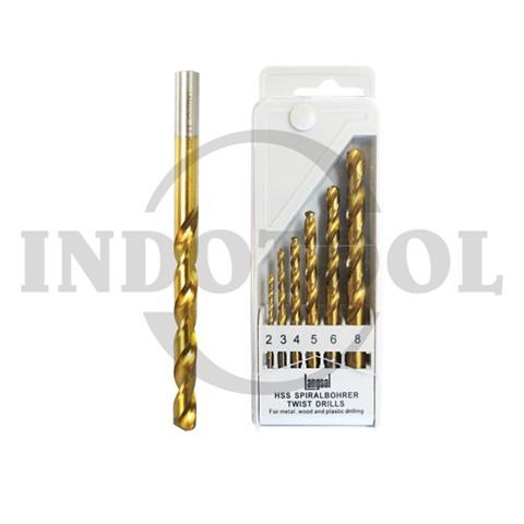 6 PCS HSS DRILL TIN COAT SET 2,3,4,5,6,8mm / 7 PCS MATA BOR BESI HSS LANGSOL