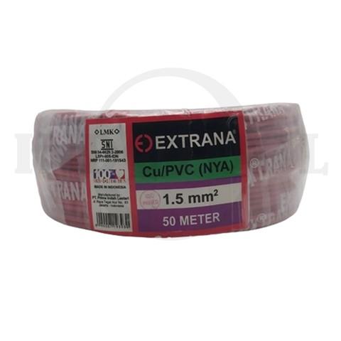 50M KABEL LISTRIK NYAF, MERAH 1 x 1.5mm2 / 50M KABEL LISTRIK NYAF WARNA MERAH EXTRANA