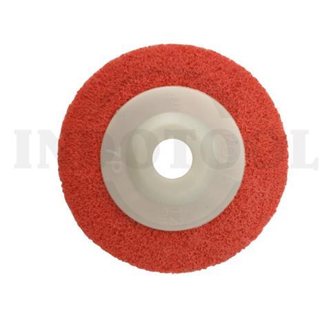 NON WOVEN WHEEL PAD, RED 4'' x 12 x 16 mm, #180 / GERINDA POLES, MERAH ROHA