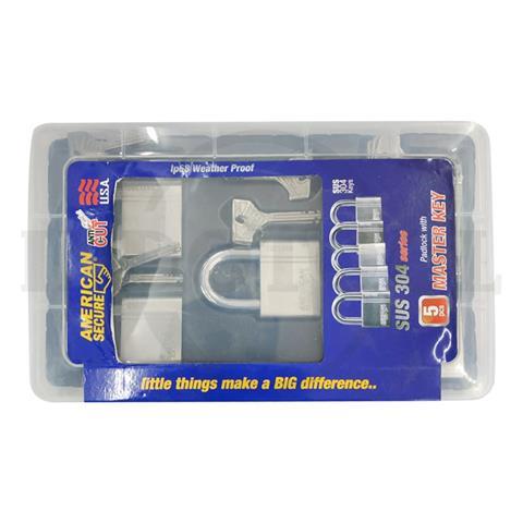 5 PCS ANTI-CUT PADLOCK, MASTER KEY GENERAL SHACKLE 60mm / 5 PCS GEMBOK DENGAN KUNCI AMERICAN TOOL